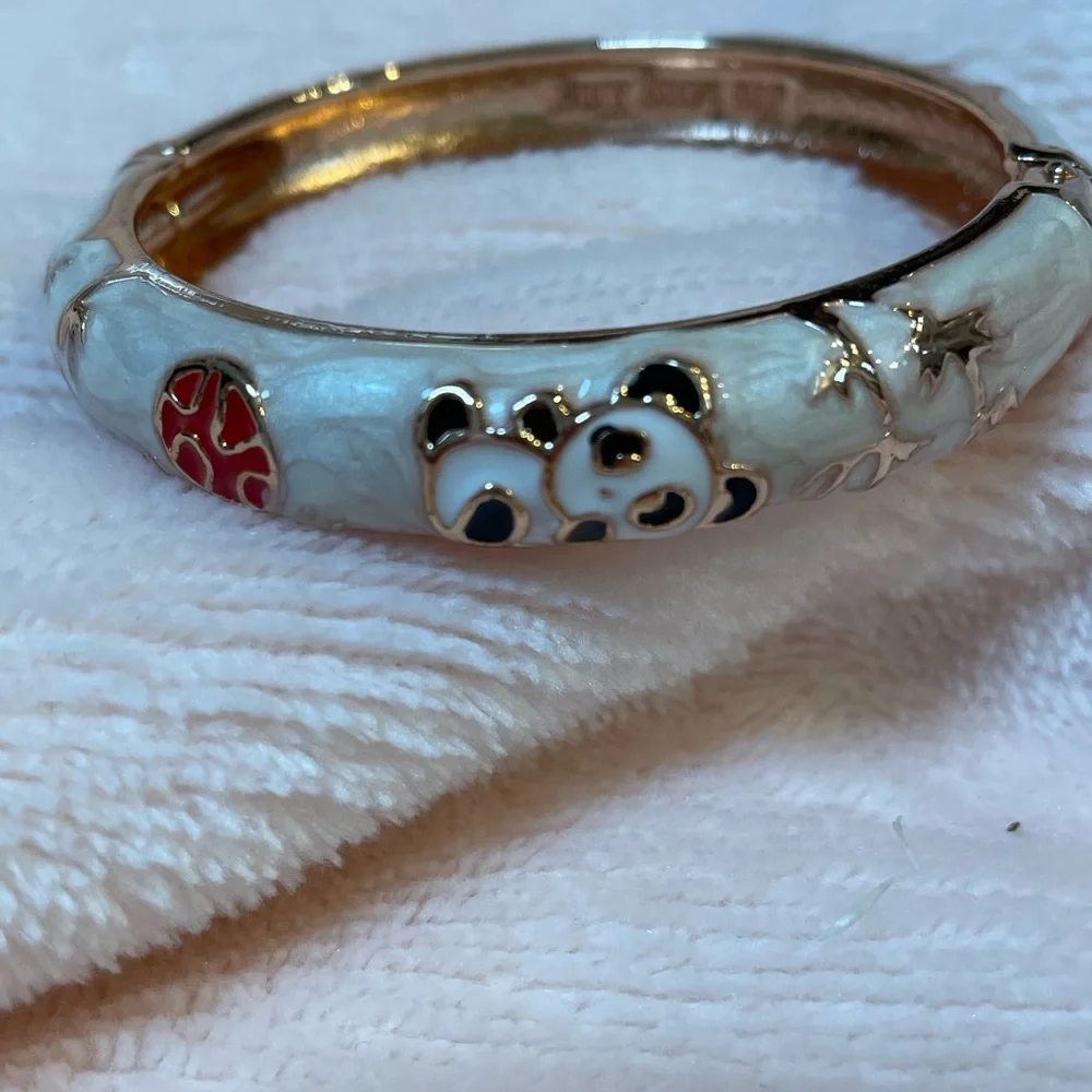 UJOY Light Pink Panda Bear Children’s Hinged Bangle Bracelet.